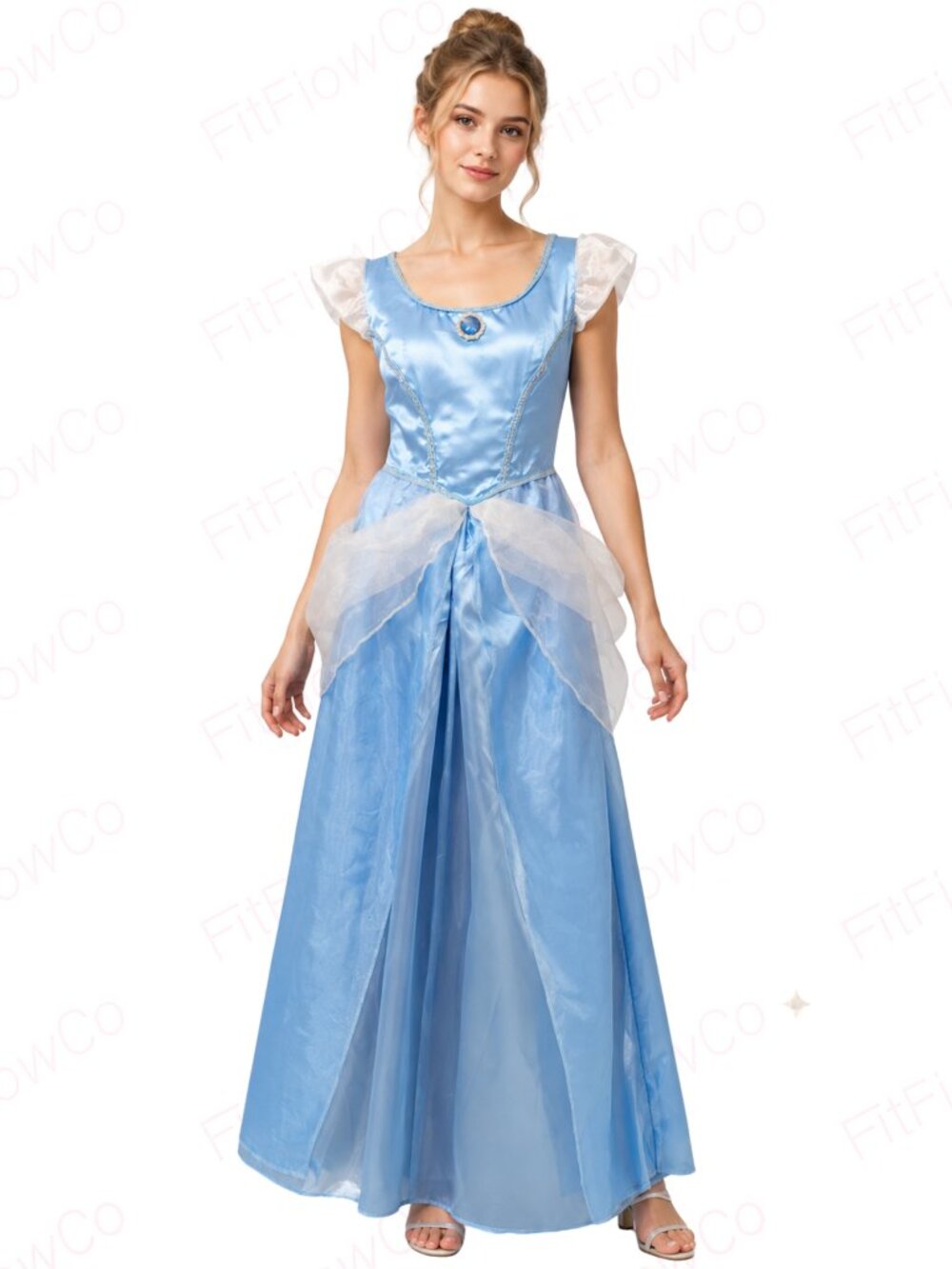 Disney Princess Cinderella Blue Costume Dress Girls Large 12-14 Dress Up